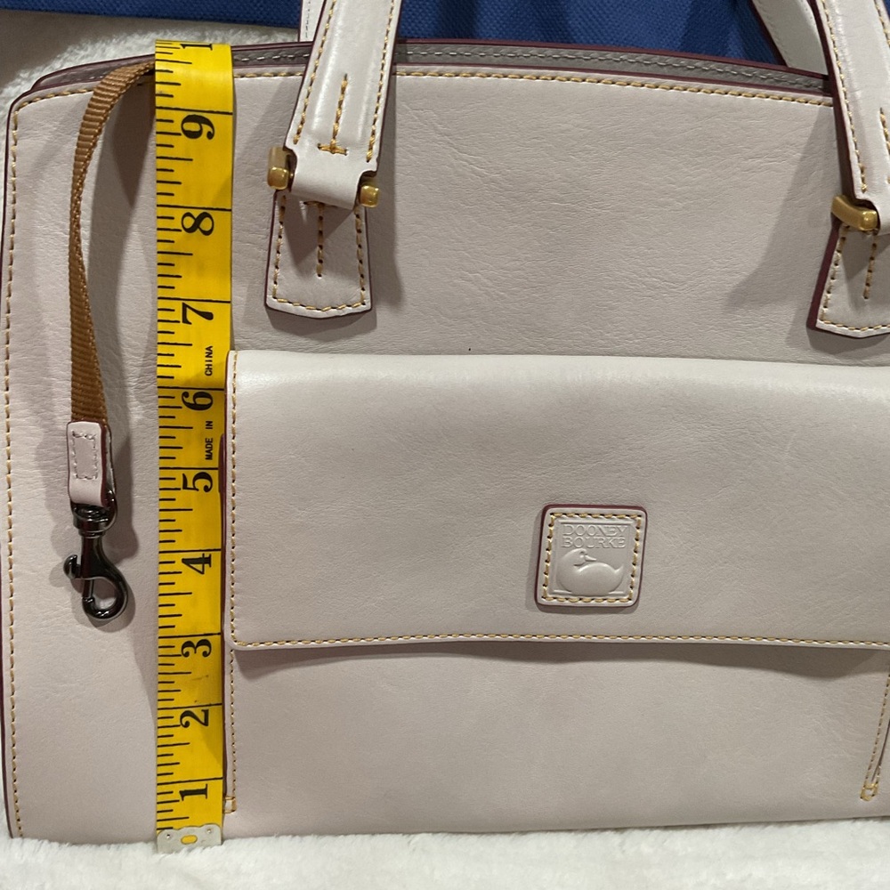 NWT LG Dooney & Bourke Saffiano Florentine Leather Shoulder Handbag Neutral Zips - Picture 8 of 15